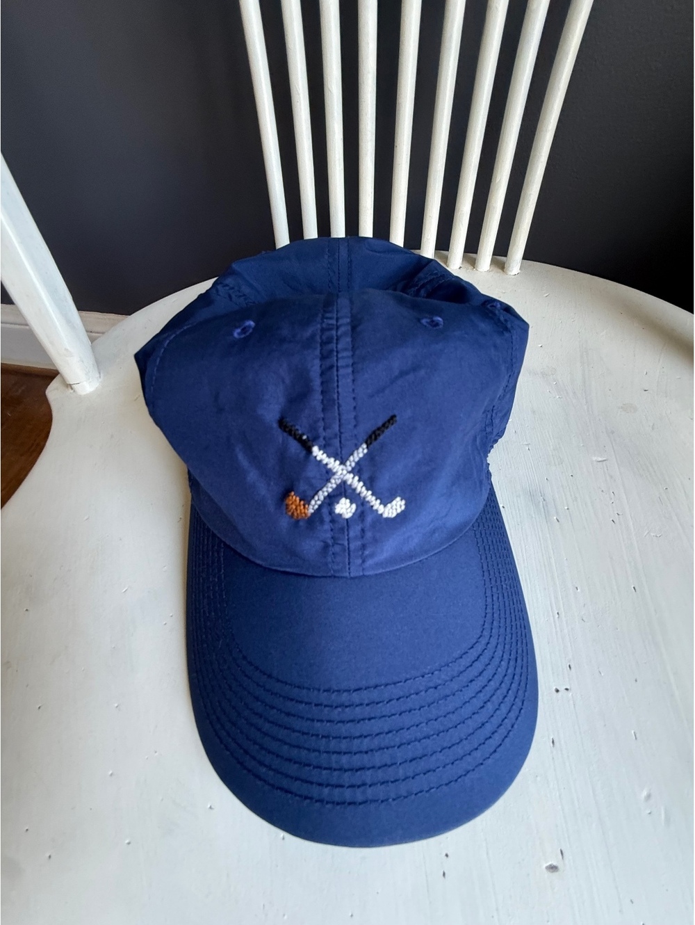 Smathers & Branson Navy Blue Golf Cap with Embroidered Crossed Clubs